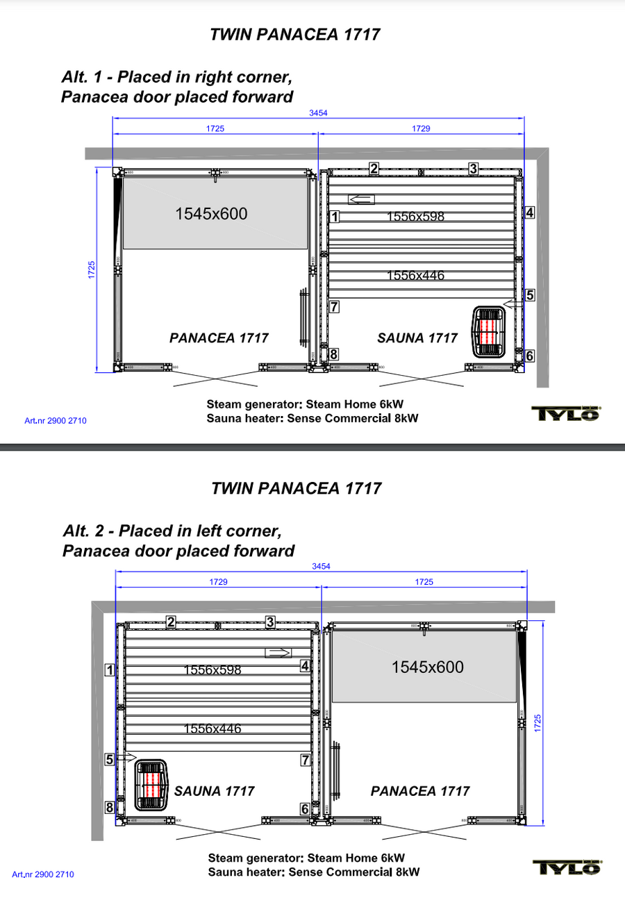 Tylo Panacea Twin 1717 - Dual Sauna Steam